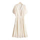 LisLAVE high-end small fragrance style suit summer women's short jacket black long suspender dress two-piece dress making it look slim and covers the flesh Beige JXJC-683 2XL