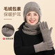 Lugeli middle-aged and elderly hats for women and men winter ear protection windproof plus velvet warm wool hat gift for grandma, old lady and mother, khaki hat + scarf