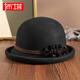 Buta 2024 automne et hiver nouveau dôme style irrégulier topper chat laine bouclée rétro chaude chapeau noir