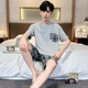 CarsemKeitn夏季男士短袖睡衣薄款棉质休闲加大码青少年家居服男宽松套装夏天 D9928 XL 男XL