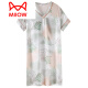 
Cat Man (MiiOW) nightgown for women summer silk short-sleeved long pajamas 2025 new summer silk pregnant mother dress 9928 M