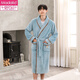 Modal Coral Fleece Nightgown Men's Winter Extra Long Thickened Flannel Bathrobe Men's Large Size Velvet Pajamas Autumn and Winter Bathrobe Men's R Embroidered Lettering Smoke Gray L