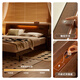
Original solid wood bed Modern simple double bed 1.8 meters Nordic master bedroom large bed Oak solid wood bed L701V [high body black walnut color] 1.5*2.0 meters - single bed luminous bed