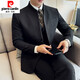 Pierre Cardin high-end stand-up collar tunic jacket for men 2025 spring and autumn new business casual style suit new Chinese suit black single-piece suit M 85-105Jin Jin is equal to about 0.5 kg