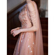 Remtin evening dress 2024 new light luxury niche high-end heavy industry banquet temperament celebrity fairy sense host female picture color 3XL