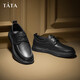 Him her Tata soft sole business casual leather shoes black British heightening genuine leather dad shoes men VVK01CM4 black 41