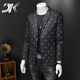 DK Brand Men's Clothing Free Casual Casual's Men's Spring and Automne Mabe imprimé Slim Fit et Suit formel Formel Suit Business Suit Business Black XL Prid.