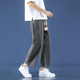 Foss Phil Light Blue Jeans Herren Sommer dünne neun-Punkte-lose trendige Sportarten und lässige, gerade große Hose mit breitem Bein Mode Marke 718-K829 Dark Grey 3xl [Empfohlen 175-190jin [Jin Equals gleich 0,5 kg]]