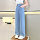 NICKYBABY女童裤子夏季薄款儿童2025新款夏装天丝直筒牛仔裤大童冰丝阔腿裤 15030蓝色+9889蓝色【套装】 120