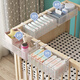 
LUKE LULU crib bedside hanging basket fence bedside storage rack hanging bag storage basket baby diapers storage box white long style hook (adjustment style)