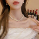 Fat Donglai Quality Irregular Pearl Pendant Rice Bead Flower Necklace Women's 2024 New Light Luxury Niche Clavicle White