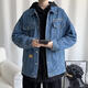 YOOOURTHING牛仔夹克外套男春秋新款炸街上衣韩版潮流休闲棒球服宽松休闲男装 黑色 L 建议120-135斤