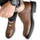 Fr.yh.zh ovig qualifizierte Lederschuhe Weiqian Herrenschuhe Position 2024 Neue Herren -Arbeitspulen -Schuhe Pilot -Freizeitschuhe 9908 Brown 38 Standard Lederschuhe Größe