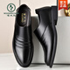 Zapatos para hombres de carpintería de cuero genuino zapatos de cuero formal de cuero para hombres zapatos de altura de estilo coreano para hombres más zapatos de algodón de terciopelo Zapatos de boda para hombres tendencia 6189 estilo negro de altura.
