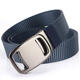 VANLUNTALU canvas belt men's automatic buckle braided tactical belt youth outdoor casual simple and versatile trendy jeans belt Chinese silver military green cloth belt 120cm
