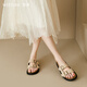 Xiyu Bucken Sandalen für Frauen 2025 Neue Sommer Beach Flip Flops für EVA Dick-Soled-Sandalen Khaki (39 Vorverkauf 20. August) 35