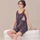 Liushan Summer Damen Pyjamas Anzug ärmellose Shorts plus Fett 200 Jin [Jin entspricht 0,5 kg] große Größe reiner Baumwollhülle Sommer-Weste Home Kleidung Grau Weste Q1349 Schwamm M Standard [80-95 Jin [Jin gleich 0,5 kg]]