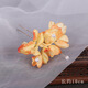 Meng Junchen antique style silk flower headdress, permed small hairpin, Hanfu hair accessory, flower hairpin U hairpin, children's hairpin, dried flower accessories, aromatic-B-gradient orange