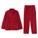 Anzhiban pet companion anti-static couple pajamas autumn and winter snowflake velvet animal year red men and women home wear set brick red (female) L