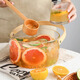 Glimmer Fruit Bucket Container Transparent Portable Glass Bucket Outdoor Summer Picnic Fruit Bucket Basin Happy Bucket Ice Bucket Ice Bucket Large 200*100 Basket (Amber)