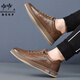 Henipolo sports shoes for men new style cowhide leather men's trendy sneakers for men all-match business casual shoes non-slip low-top men's shoes brown 43 (265mm) leather shoe size