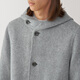 Muji Labo Men's Men's Cashmere Mlean Hooded Woolen Coat Veste d'hiver AF011A4A GREN LIGHT L (175 / 100A)