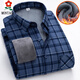 Mengtejiao 2025 Plaid Winter Herren-Langarmhemd plus Samt Trendy Casual Hemd warme neue verdickte Zentimeter-Hemd 9909 l