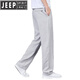JEEP SPIRIT2025年夏季新品天丝裤休闲裤男宽松百搭港风潮牌裤子男 B691亚麻灰 M