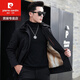 
Pierre cardin new Parka coat fur integrated men's short Haining mink liner mink Nick fur coat 236 black (black liner) 2XL