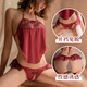Luo Manxi sexy lingerie for women, uniform temptation sexy retro bellyband role-playing open thong underwear sexy suit