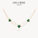 LOLA ROSE Rose Ivy Three-leaf Necklace Women's Clavicle Chain Women's Birthday Gift Holiday Gift for Girlfriend LR50068-Malachite