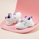 HELLOKITTY children's shoes girls sneakers children's autumn shock-absorbing running shoes girls light casual white shoes 6913 white purple 31