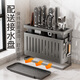 Shuaishi kitchen knife rack storage rack knife and chopstick storage rack chopsticks and spoon utensil storage rack multi-functional countertop wall hanging drain gray