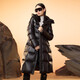Govan Black Gold Goose Down Jacket Queen 2.0 Nine-lattice Long Women's Down Jacket Winter Waist Thick Jacket Black L