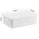 Yushe plastic sundry storage box with lid large storage box household plastic clothing storage box snack book storage box N108 white with lid 45*31*25.8cm