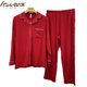 Italai couple's big red pajamas autumn and winter medium thick silkworm pupa protein velvet marriage year can wear couple's home clothes outside 4855 deep orchid-men's style XL