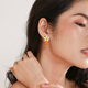 Qlady persimmon and persimmon earrings for women light luxury high-end 2025 new spring and summer earrings for women silver needle earrings birthday gift