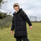 Bosideng (Bosideng) [Fuera de la temporada] Invierno Chaqueta infantil con capucha de rodilla larga Antibacteria Antibacterial NUEVA NUEVA NATORA NACIONAL 90 VELVET JAGNA NEGRA 8056 160 /80