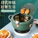 BJ (BJ) BJ tempura fryer 304 stainless steel household small fryer temperature-controlled fried chicken and French fries drain rack induction cooker 20cm stainless steel color fryer ()