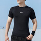 耐克（NIKE）短袖T恤男2025夏季新款运动服快干休闲上衣健身服跑步训练紧身衣 黑色/DRI-FIT快干 L