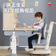 Reading Children's Study Desk and Chair Set Multi-functional Literary and Middle School Students' Tables and Chairs Writing Home Desks 1-meter Wooden Table + Higher Bookshelf + Chasing Chair Blue