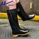 Pull-back rain boots for men, outdoor rainy days, waterproof, non-slip rain boots, rubber shoes, wear-resistant take-out water shoes for the sea, 67-1, black high tube 41
