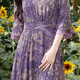 Silk Cypress House [gleiches Modell in Promi] V-Ausschnitt-Kleid 2025 Frühlings- und Sommer-Temperament gedruckter A-Line-Rock
