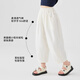 I.KARNOW Girls Cropped Pants Summer White Pants 2025 New Children's Pants Summer Thin Girls Mosquito-Repellent Wide Leg Pants Cool Two-Pack [15263 White + 15263 Lotus Powder] 150