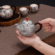 Silver Age Silver Tea Set 999 Pure Silver Set Tenglong Spit Pearl Gift Seiko Embossed Pure Silver Tea Set 1 Pot 3 Cups Approximately 544 Grams
