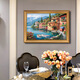 
Diqi Haibin Town Landscape Oil Painting Hand-painted Seascape Oil Painting European style entrance entrance decoration painting Living room and dining room hanging painting 692 gold solid wood frame 120X80
