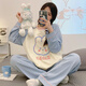 
Yalu pajamas women's 2025 new spring and autumn day cute rabbit long-sleeved pajamas two-piece women's home clothing set 15567 women M women (suggested weight 80-100 Jin [Jin equals 0.5 kg])