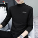 Camiseta de manga larga de cuello de leña (tucano) Camiseta de manga larga de manga larga de otoño e invierno Nuevo estilo modal algodón delgada de algodón de algodón de algodón Top C6187 Negro 4xl