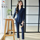 Woodpecker professional suit for women beauty salon front desk work clothes feel temperament commuting fashionable small suit jacket 5501 navy blue short-sleeved suit S [suitable for 75-90Jin [Jin equals 0.5 kg] wear]
