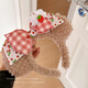 Morning Star Cute Bow Strawberry Plush Disney Headband Women's 2025 New Outing Versatile High Headband Hairpin Strawberry Shirley Rose Hairband